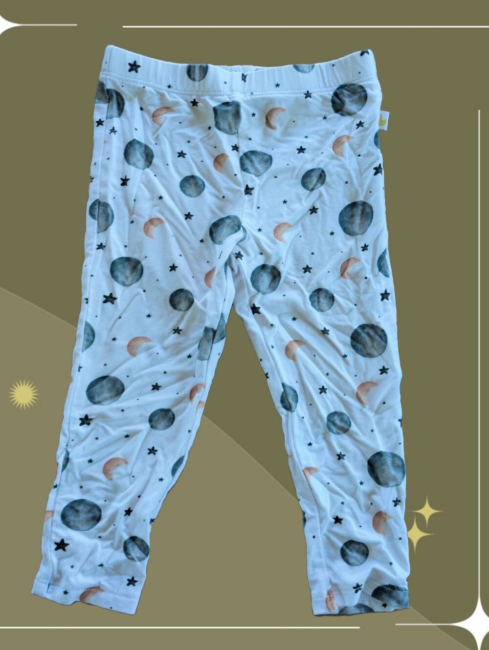 ✨ Nib Parz By Posh Peanut Roux Basic Legging In Moons And Stars Size 6-12 Mo